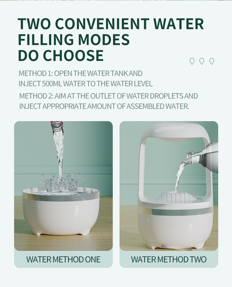 Anti-Gravity Water Drop Humidifier – Quiet Aromatherapy Sprayer