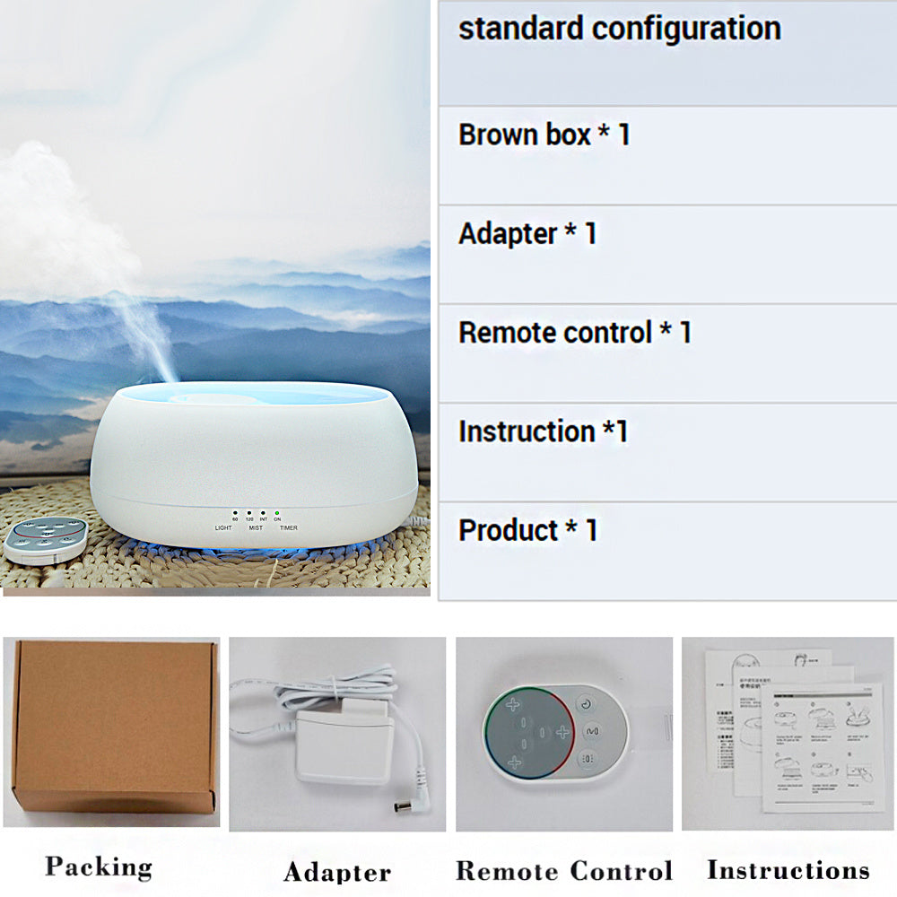 HOMEFISH 500ml Aroma Diffuser – Ultrasonic Humidifier
