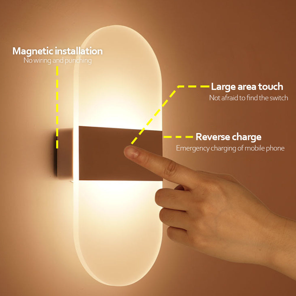 Indoor Motion Sensor Wall Lamp – USB Rechargeable Night Light
