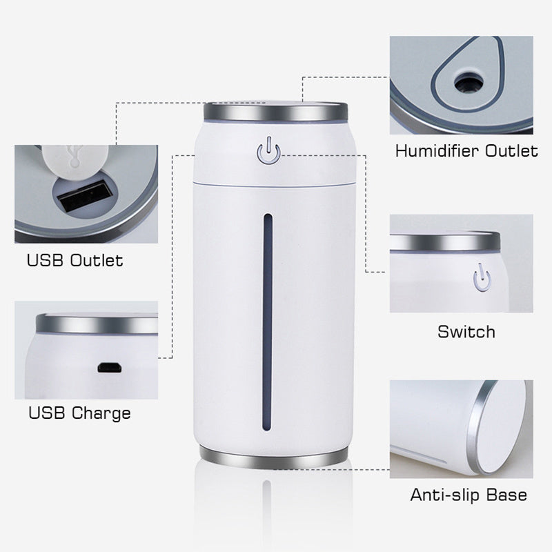 220ml Mini Car Humidifier – USB Aroma Diffuser for On-the-Go Freshness